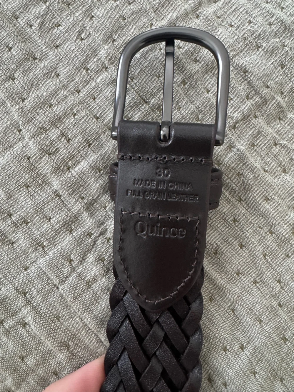 Quince Jack Italian Leather Woven Belt | Full Grain Italian Leather Size 30